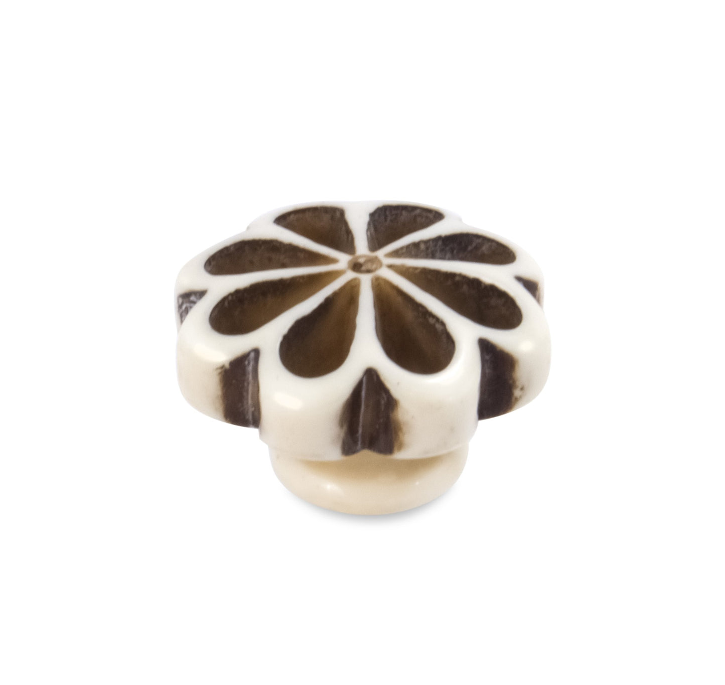 Mascot Hardware Hand Crafted Resin 1-3/8 in. Cream & Black Cabinet Knob