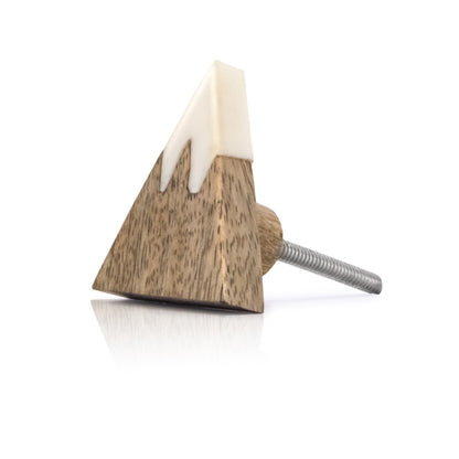 Mascot Hardware Aurora 1-8/9 in. Triangle Wood & White Drawer Cabinet Knob