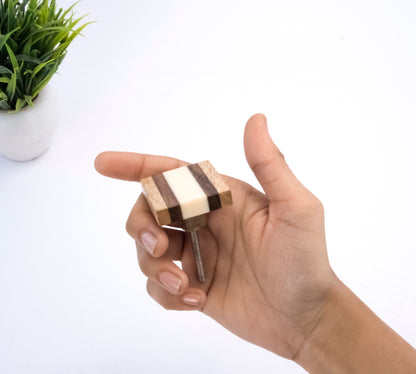 Mascot Hardware Fusion Striped 1-4/7 in. Wood Drawer Cabinet Knob