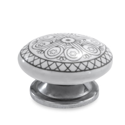 Mascot Hardware Antique Flower 1-1/2 in. Grey Cabinet Knob (Pack of 10)