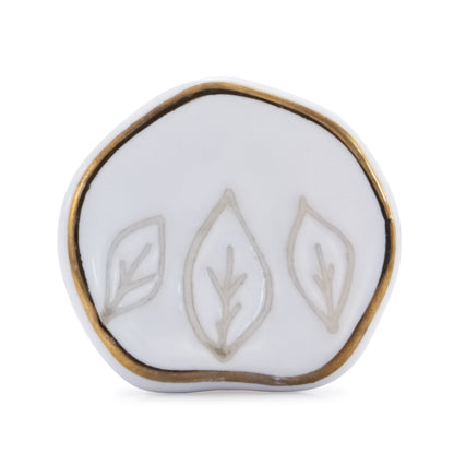 Mascot Hardware Tropical Leaves 1-2/3 in. White Cabinet Knob (Pack of 10)