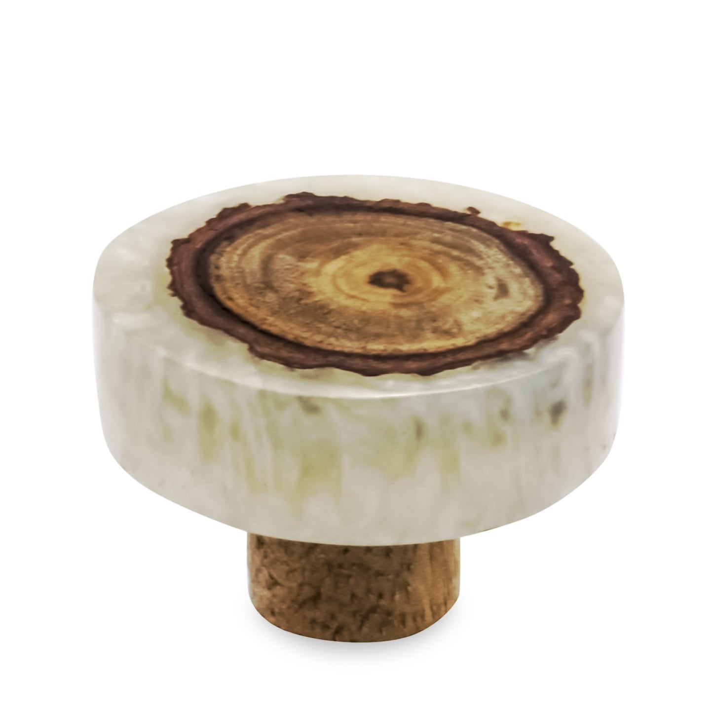 Mascot Hardware Beauty Art 1-1/2 in. Wood & Resin Round Rectangle Cabinet Knob