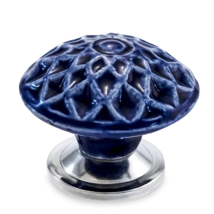 Diagonaled 1-37/50 in. Blue Cabinet Knob (Pack of 10)