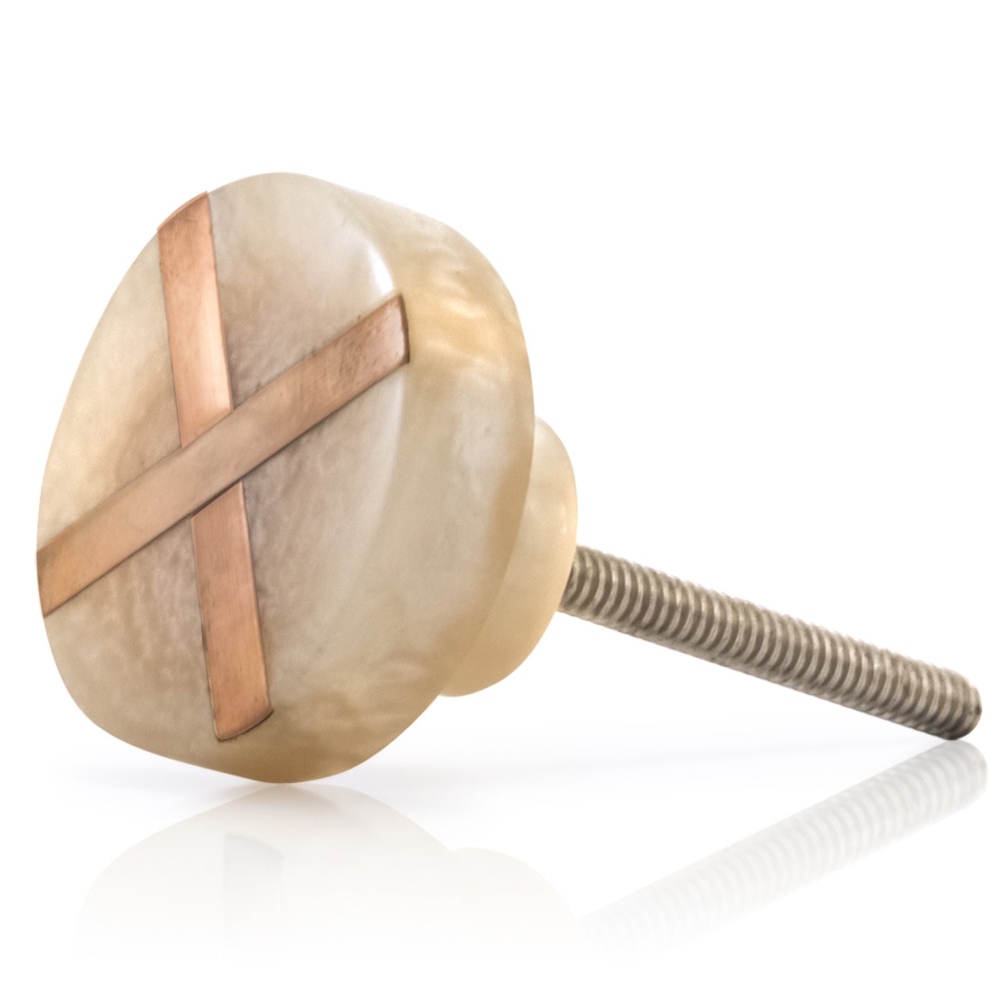 Mascot Hardware Frosted Marble Style Round 1-1/3 in. Peach Drawer Cabinet Knob