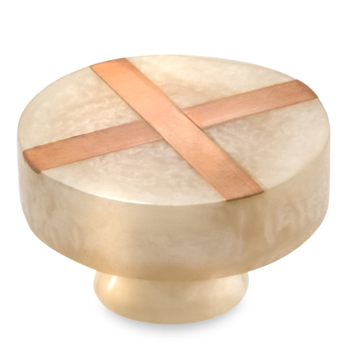 Mascot Hardware Frosted Marble Style Round 1-1/3 in. Peach Drawer Cabinet Knob