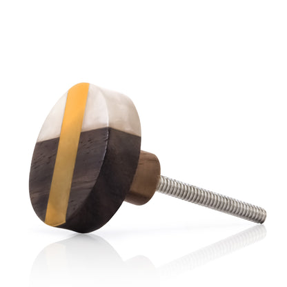 Mascot Hardware Fusion 1-1/2 in. Brass Bar & Marble Effect Cabinet Knob (Pack of 10)