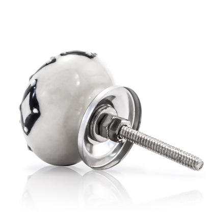 Mascot Hardware Diamond  1-3/5 in. (40mm)  Black & White Drawer Cabinet Knob