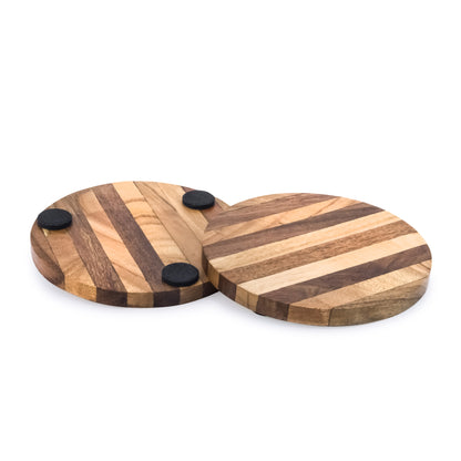 Mascot Hardware Knuckled 4 pieces Wood Coaster set
