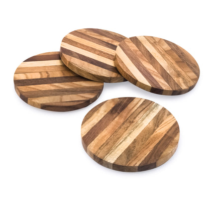 Mascot Hardware Knuckled 4 pieces Wood Coaster set