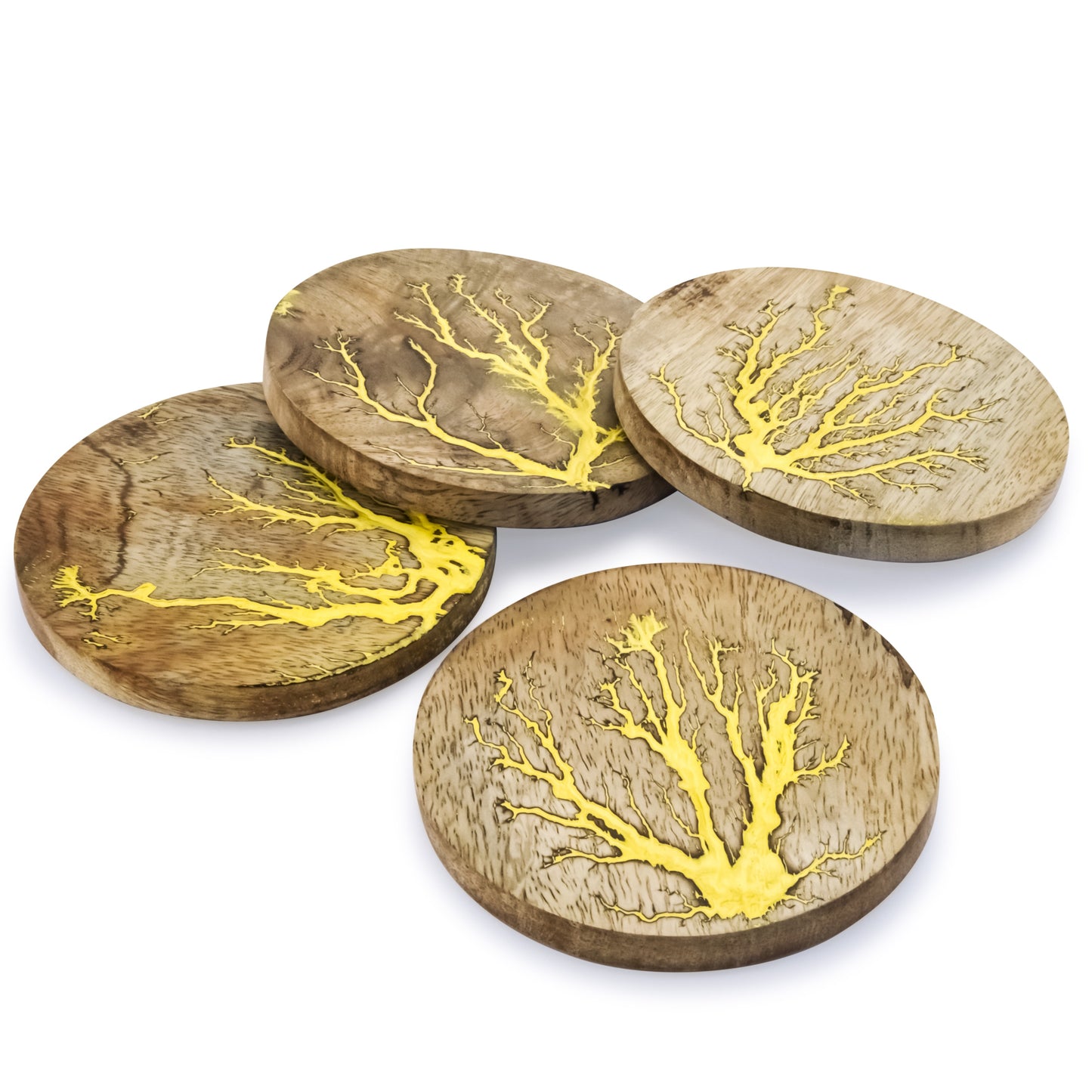 Mascot Hardware Thunder Crack Wooden Coaster (Set of 4)