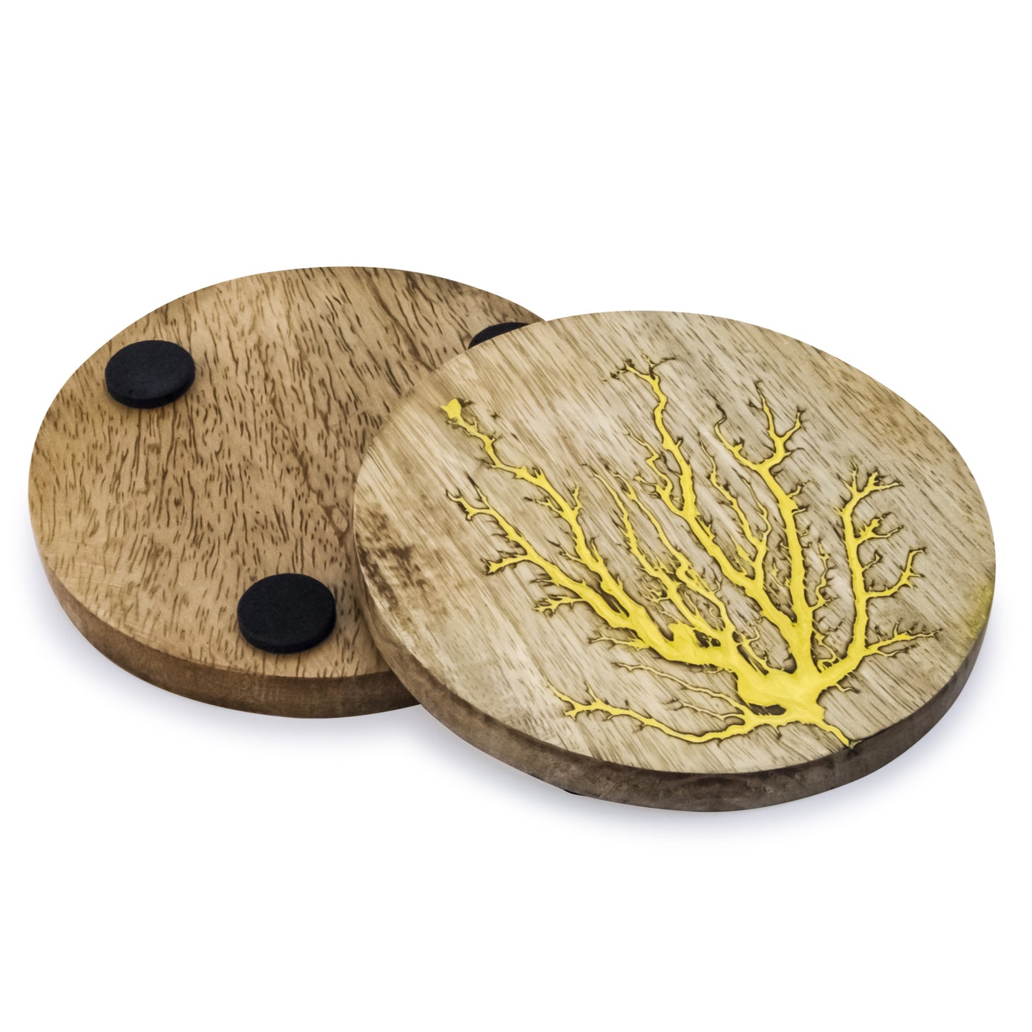 Mascot Hardware Thunder Crack Wooden Coaster (Set of 4)