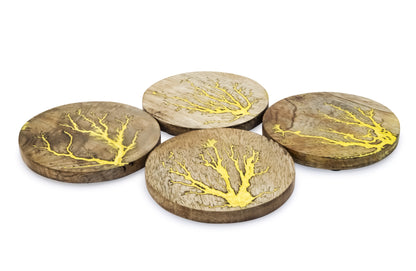 Mascot Hardware Thunder Crack Wooden Coaster (Set of 4)
