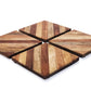 Mascot Hardware Checkered Diagonal  Wooden Coasters Set of 4