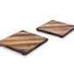Mascot Hardware Checkered Diagonal  Wooden Coasters Set of 4