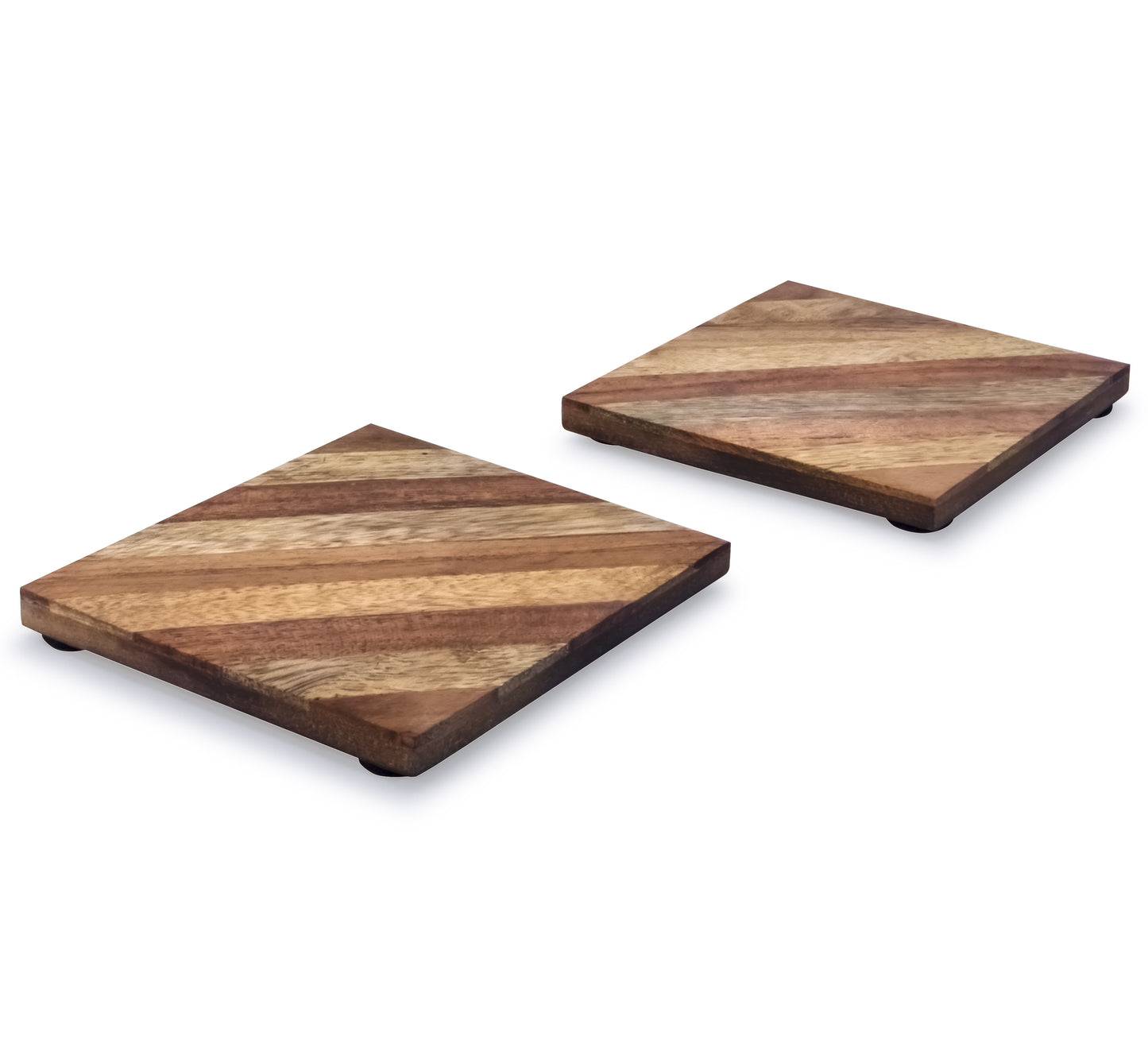 Mascot Hardware Checkered Diagonal  Wooden Coasters Set of 4