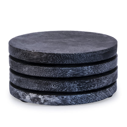 Mascot Hardware Wooden 4 pieces Round Coaster Set