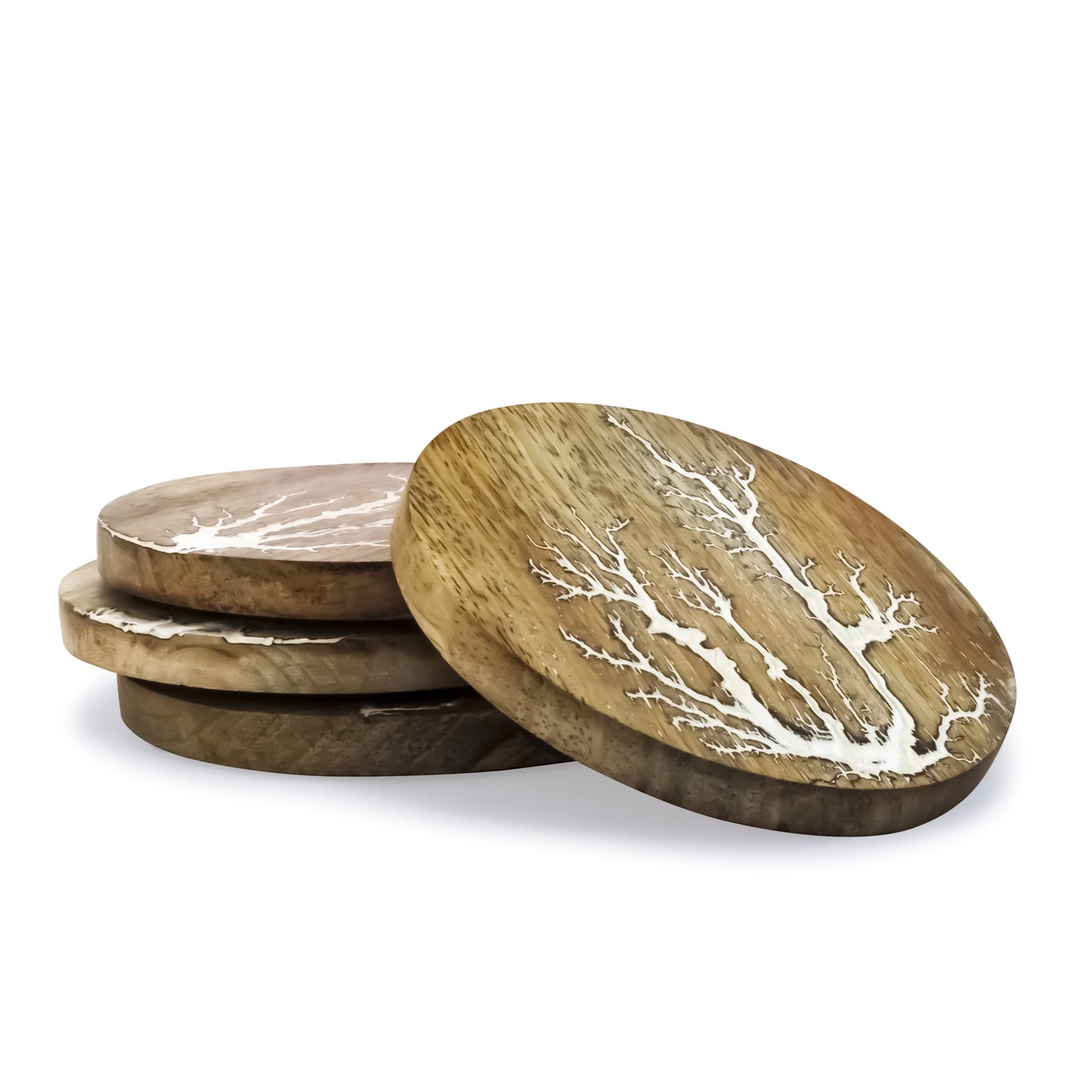Mascot Hardware Thunder Crack Wooden Coaster (Set of 4)