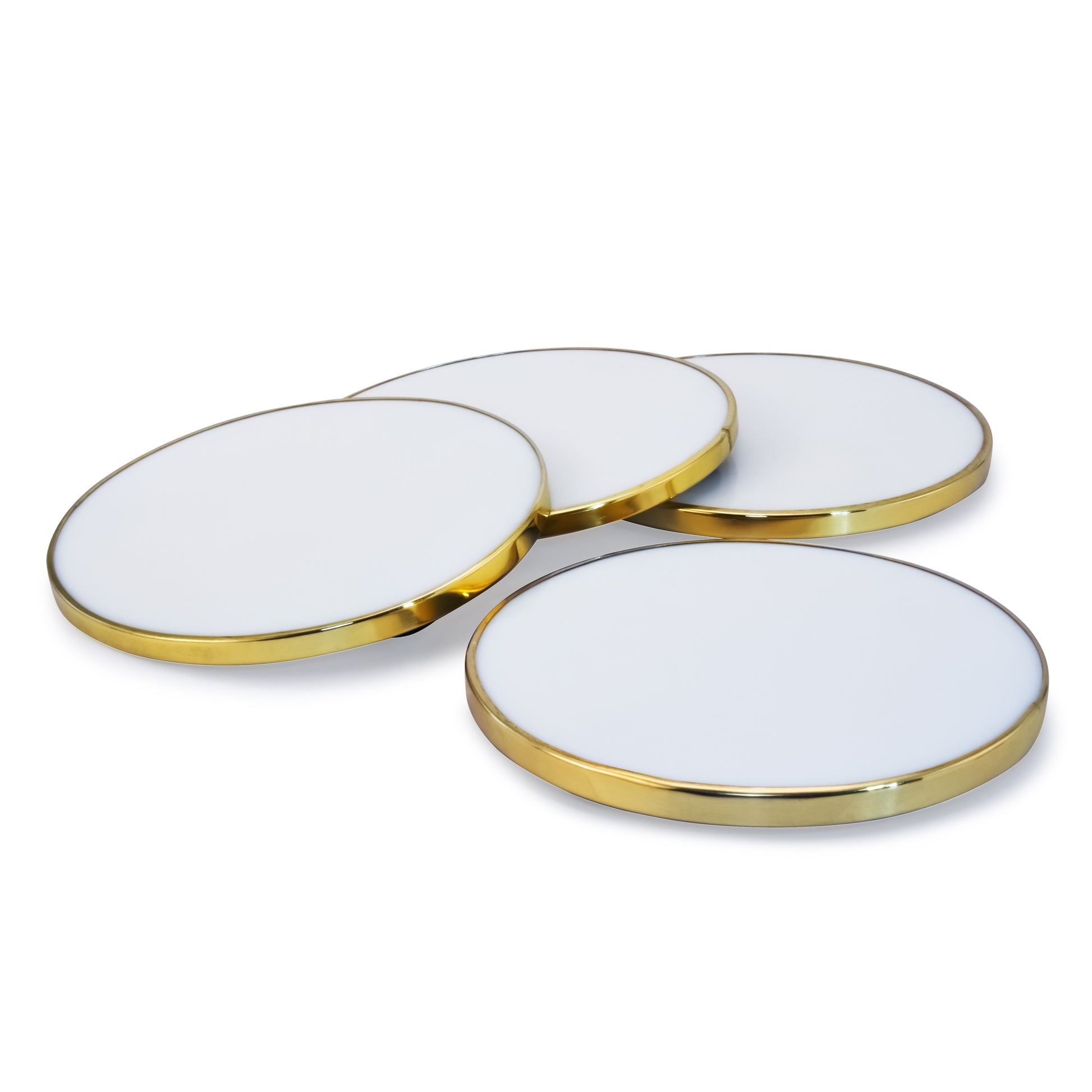 Marbling Effect Coasters - White and Gold