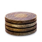 Mascot Hardware Ringed Wooden Coaster Set of 4