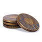 Mascot Hardware Ringed Wooden Coaster Set of 4