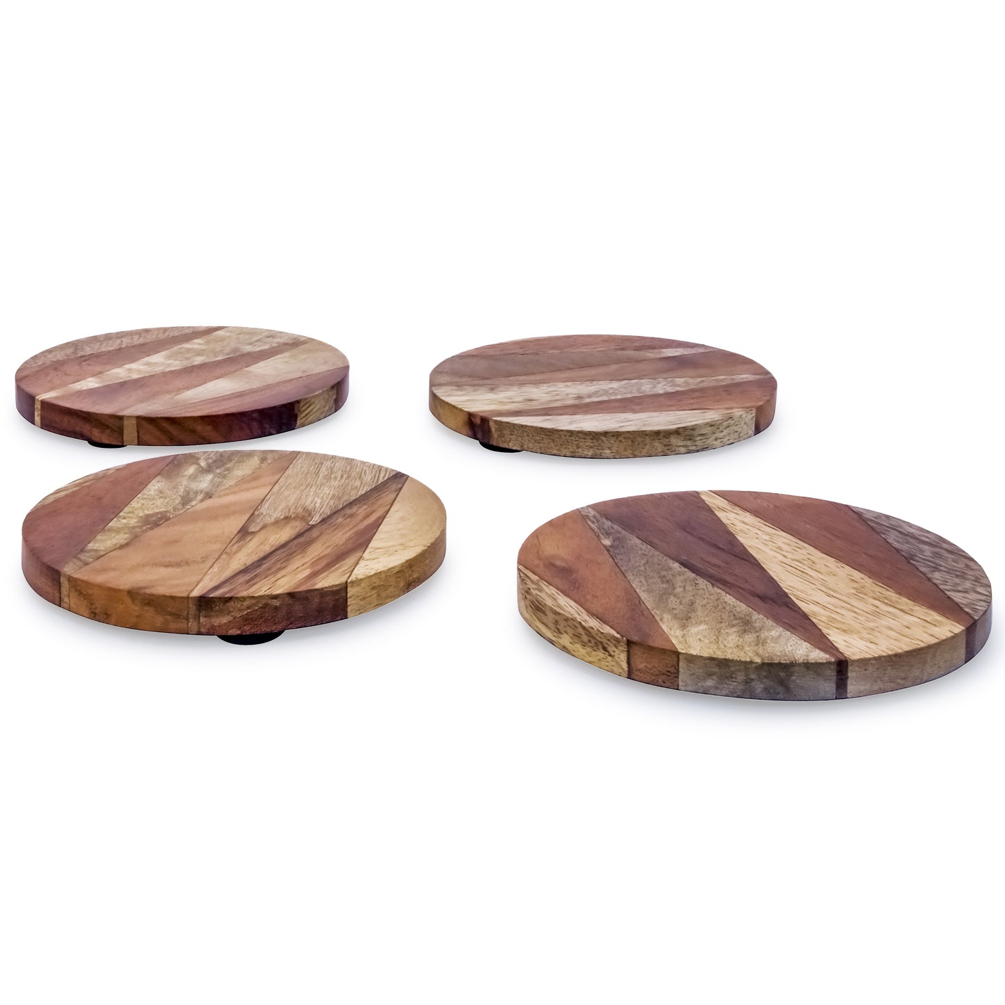 Mascot Hardware Knuckled 4 pieces Wood Coaster set