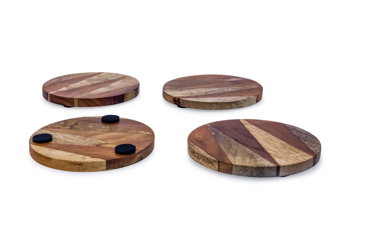 Mascot Hardware Knuckled 4 pieces Wood Coaster set