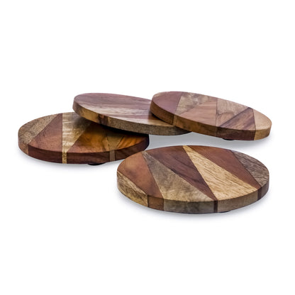 Mascot Hardware Knuckled 4 pieces Wood Coaster set