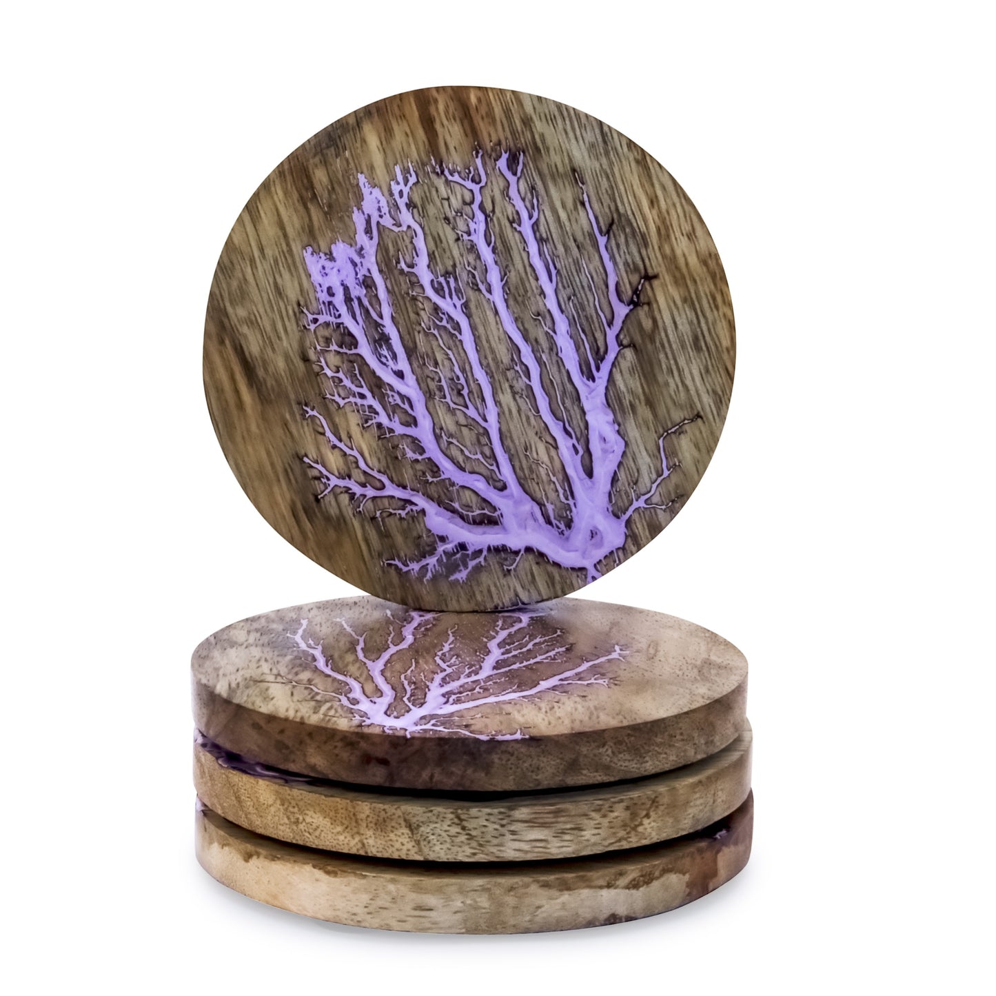 Mascot Hardware Thunder Crack Wooden Coaster (Set of 4)
