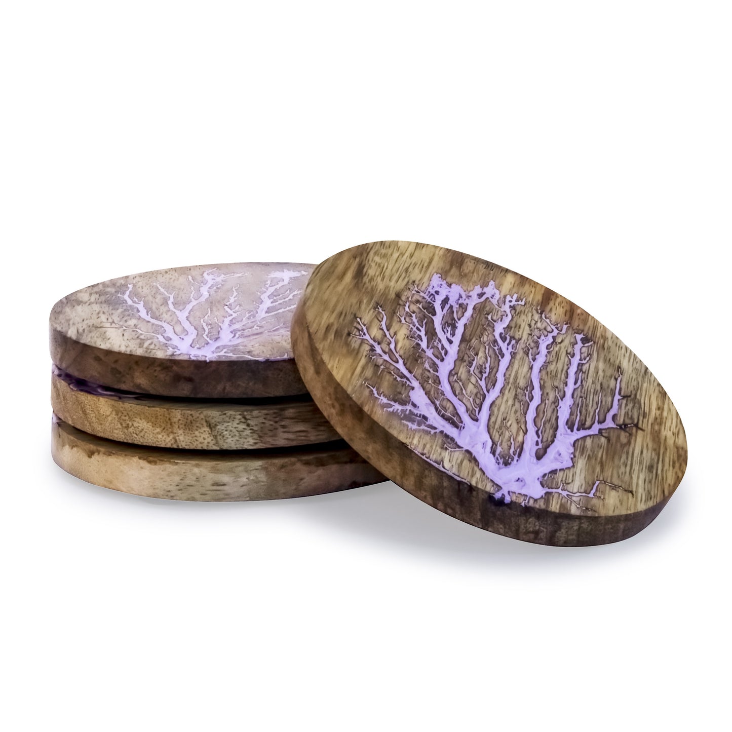 Mascot Hardware Thunder Crack Wooden Coaster (Set of 4)