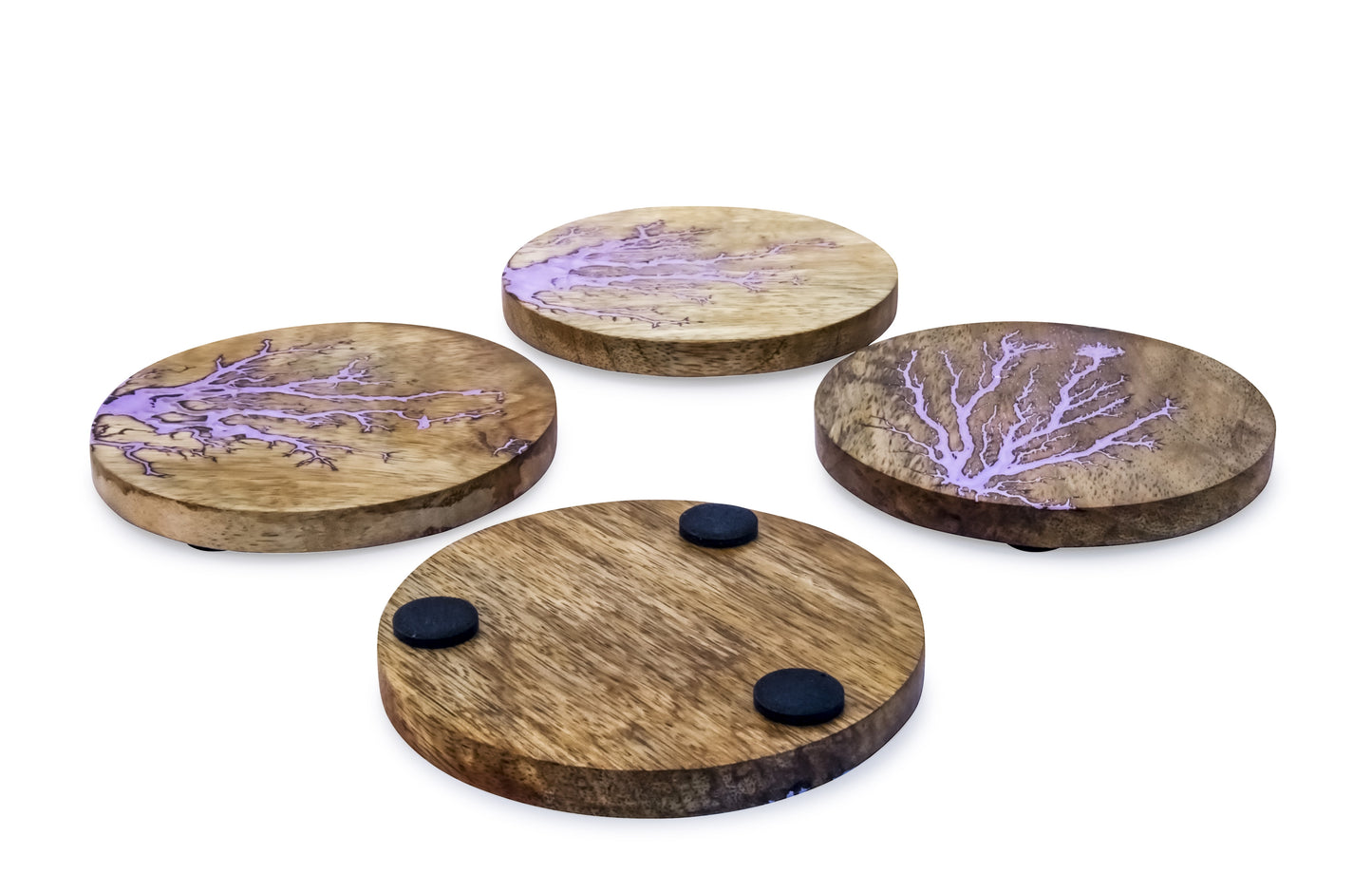 Mascot Hardware Thunder Crack Wooden Coaster (Set of 4)