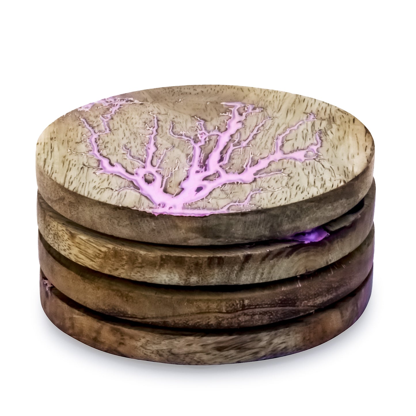 Mascot Hardware Thunder Crack Wooden Coaster (Set of 4)