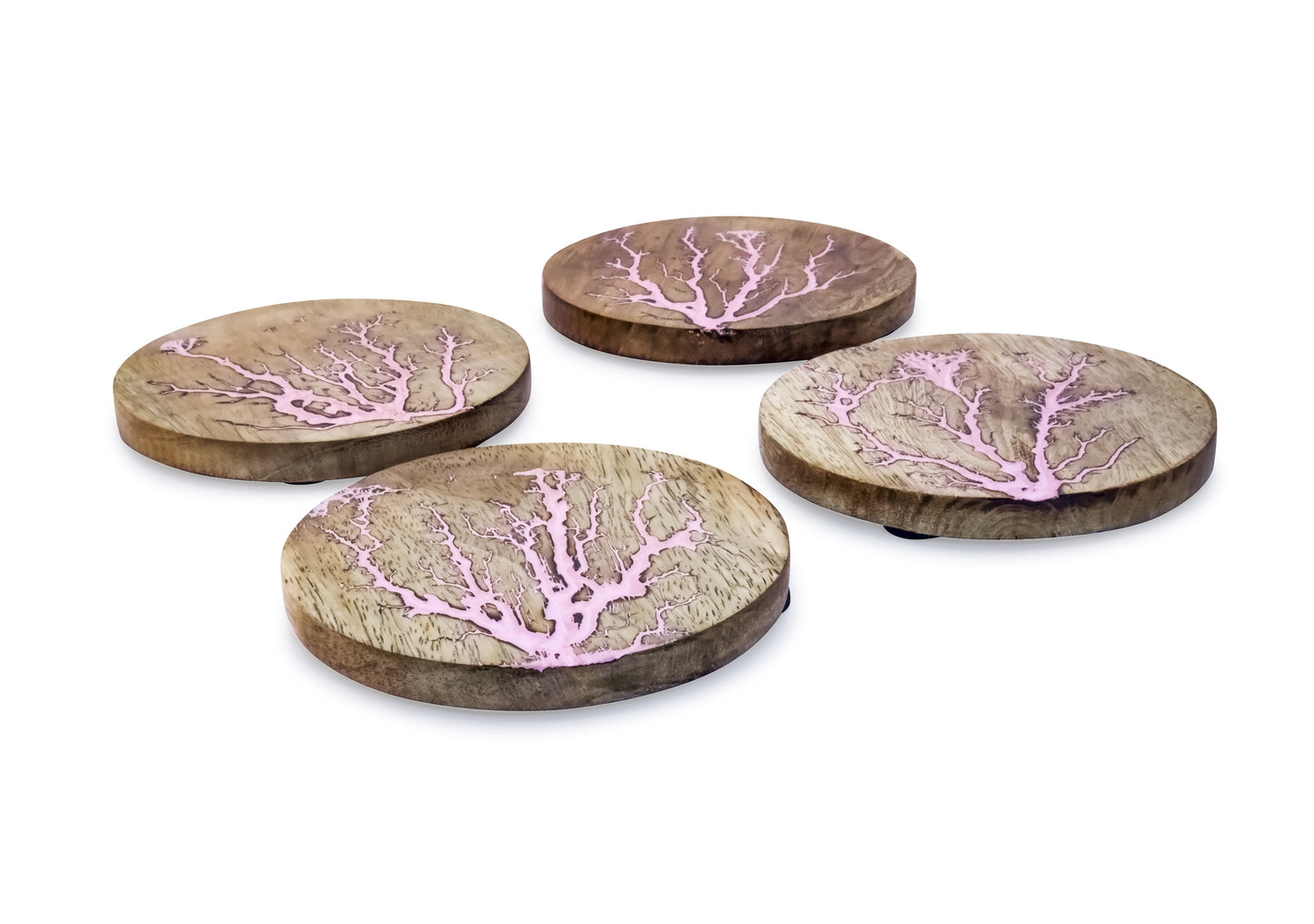Mascot Hardware Thunder Crack Wooden Coaster (Set of 4)