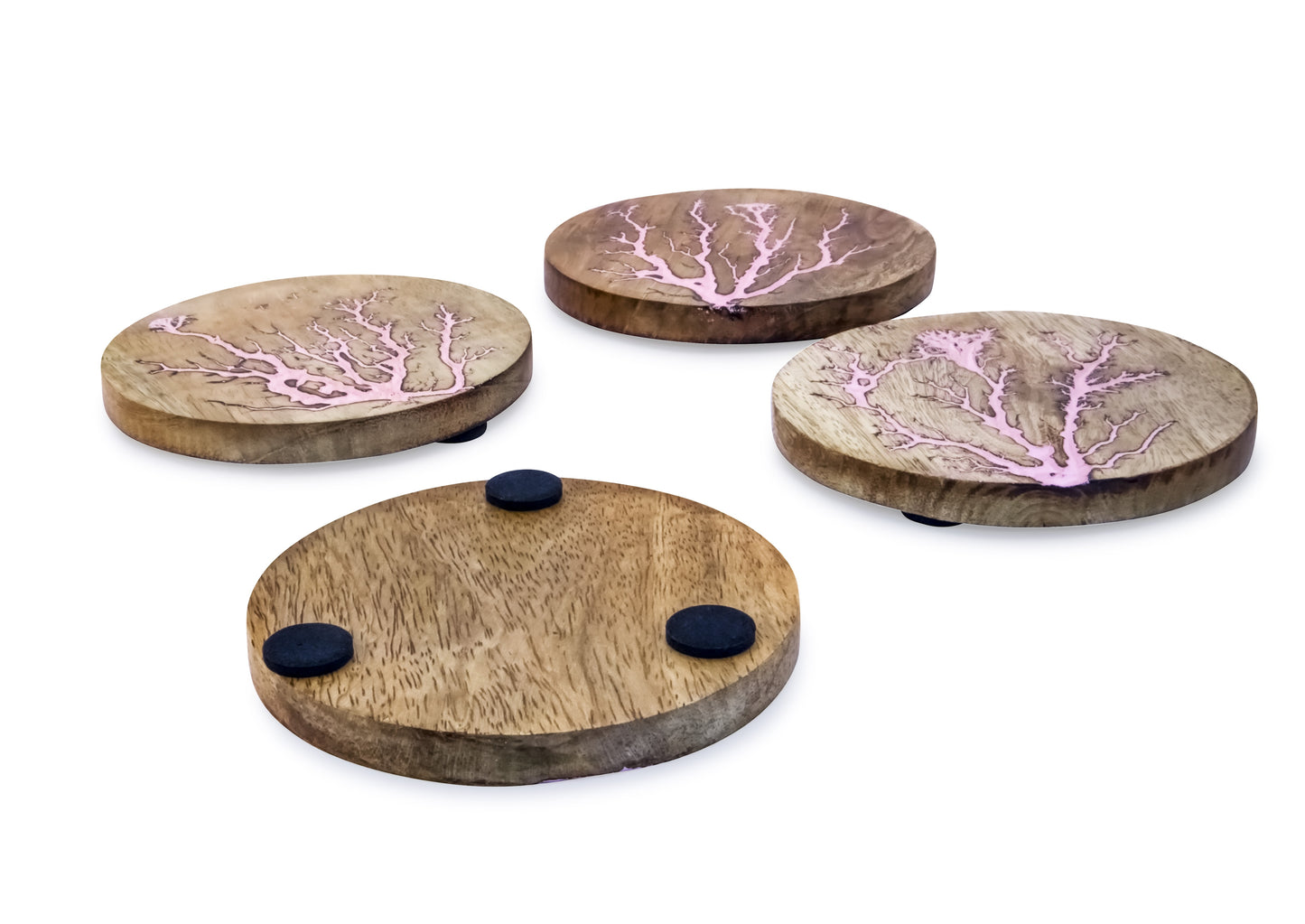 Mascot Hardware Thunder Crack Wooden Coaster (Set of 4)