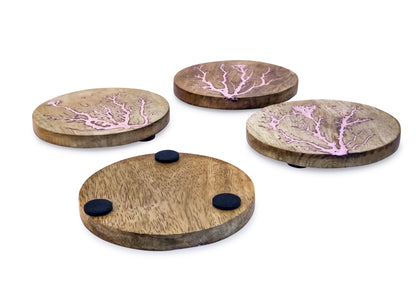 Mascot Hardware Thunder Crack Wooden Coaster (Set of 4)