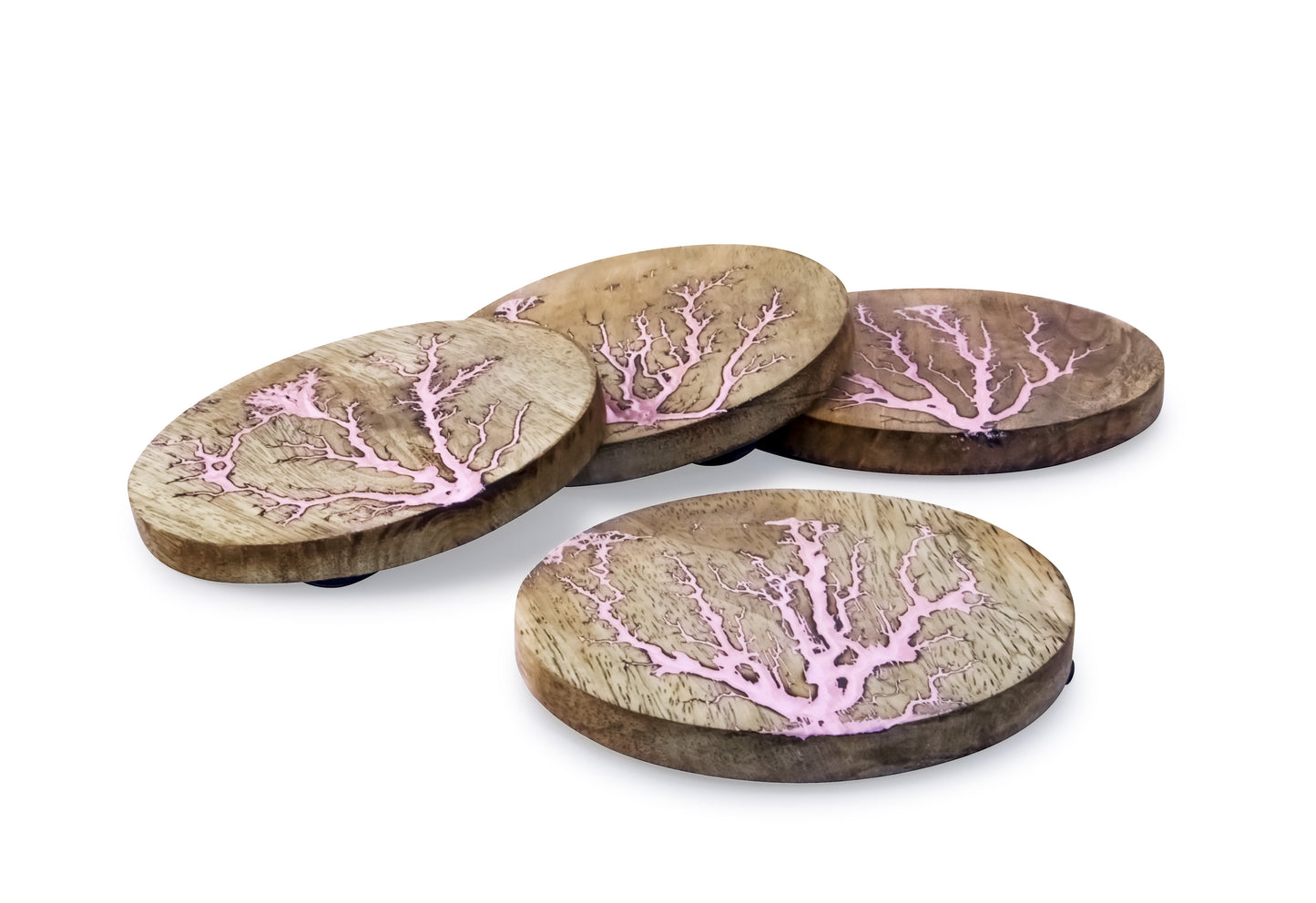 Mascot Hardware Thunder Crack Wooden Coaster (Set of 4)