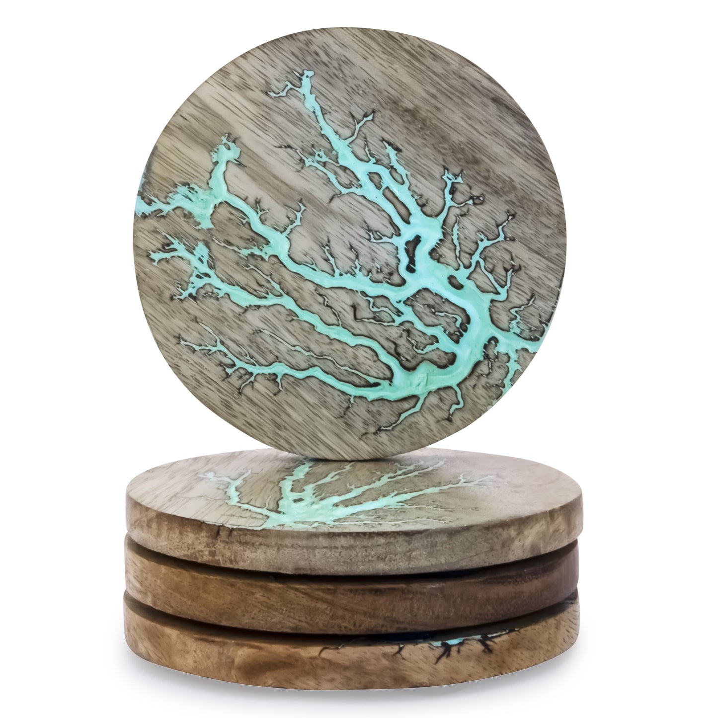Mascot Hardware Thunder Crack Wooden Coaster (Set of 4)