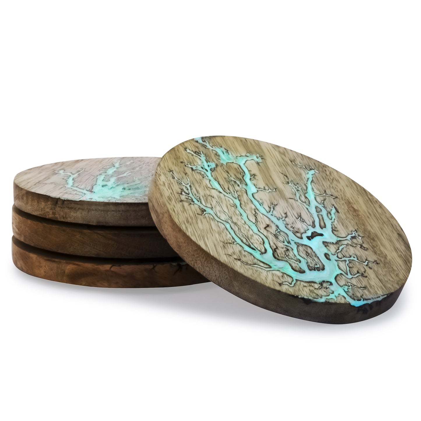 Mascot Hardware Thunder Crack Wooden Coaster (Set of 4)