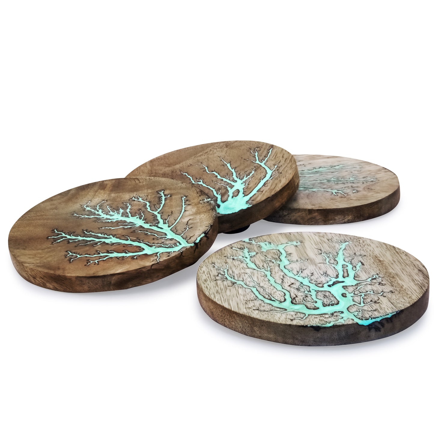 Mascot Hardware Thunder Crack Wooden Coaster (Set of 4)