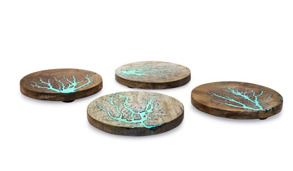 Mascot Hardware Thunder Crack Wooden Coaster (Set of 4)