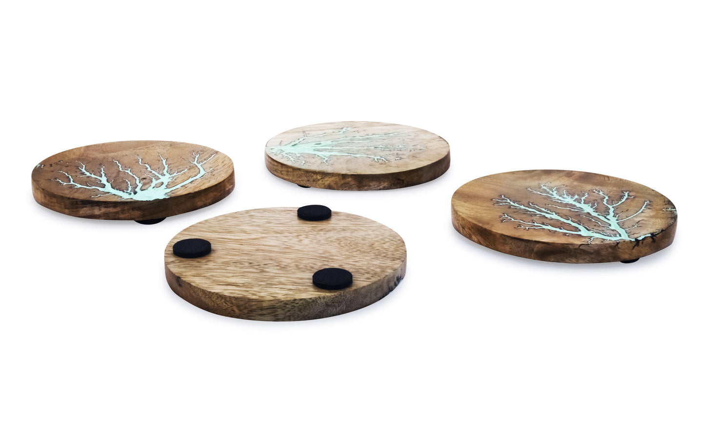 Mascot Hardware Thunder Crack Wooden Coaster (Set of 4)