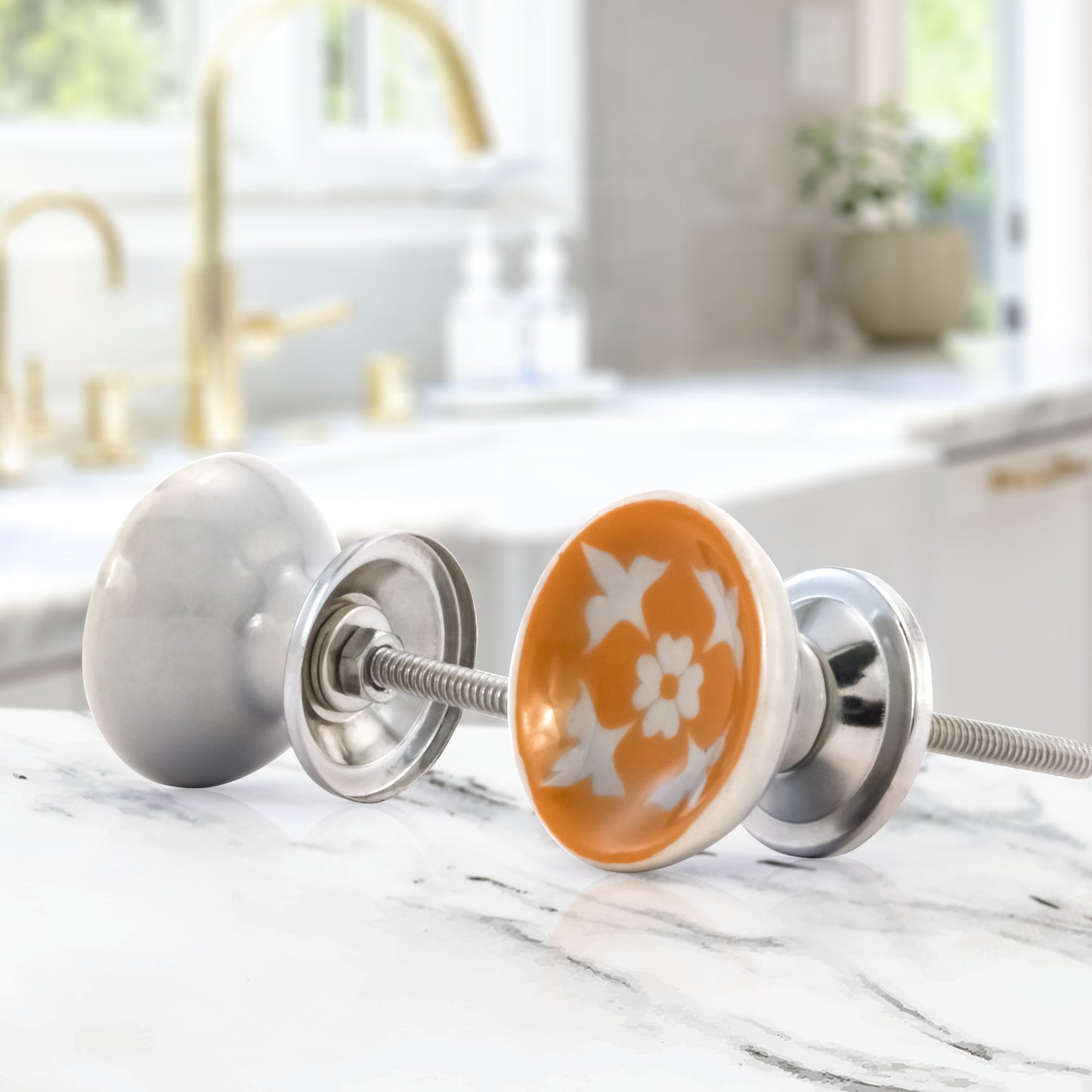 Mascot Hardware Jessamine 1-1/2 in. Orange Cupped Drawer Cabinet Knob