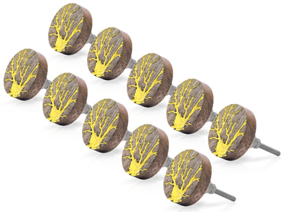 Mascot Hardware Thunder Crack 1-7/10 in. Wooden Round Knob (Pack of 10)