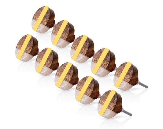 Mascot Hardware Fusion 1-1/2 in. Brass Bar & Marble Effect Cabinet Knob (Pack of 10)