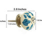 Floral Elegant 1-3/5 in. Blue & White Cabinet Knob (Pack of 10)