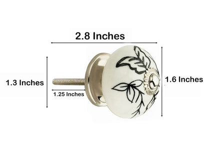 Designer 1-3/5 in. Black & White Cabinet Knob (Pack of 10)