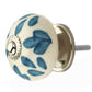 Floral Elegant 1-3/5 in. Blue & White Cabinet Knob (Pack of 10)
