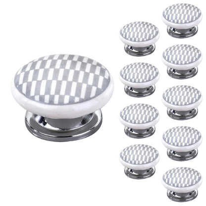 Mascot Hardware Tile Pattern 1-3/5 in. Grey Drawer Cabinet Knob