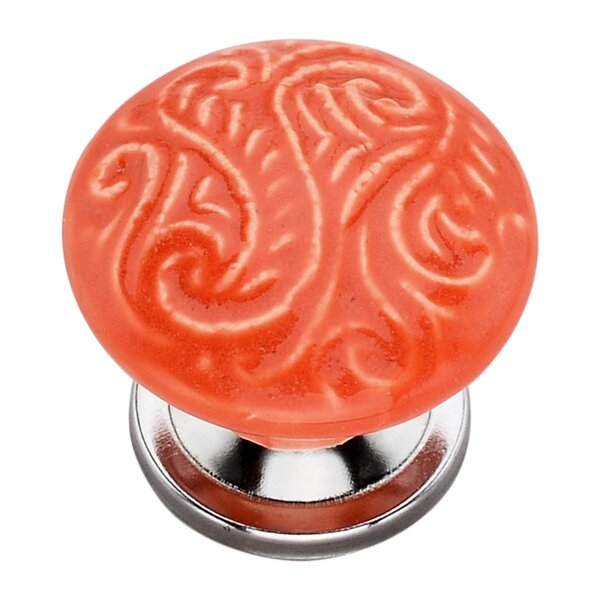 Mascot Hardware Intricate 1-1/2 in. Orange Mushroom Cabinet Knob (Pack of 10)