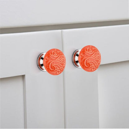 Mascot Hardware Intricate 1-1/2 in. Orange Mushroom Cabinet Knob (Pack of 10)