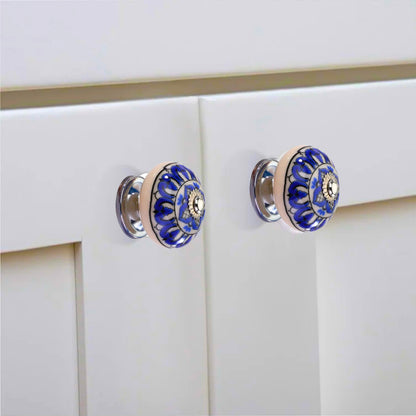 Mascot Hardware Concord 1-3/5 in. Blue Leaves Cabinet Knob (Pack of 10)